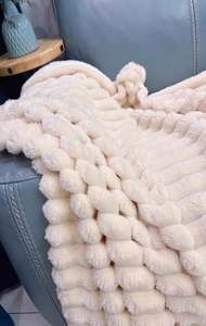 Custom Logo Brand Personalized Throw100% Polyester Plush Fleece <b>Throw</b> with Solid Stripe Winter Sherpa Bedding for <b>Bed</b> Sofa Use - Product Image 6