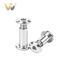 Vis de fixation mâle-femelle M3 M4 M5 M6, rivets métriques, acier inoxydable 304, tête plate chanfreinée, jeu de douilles hexagonales
