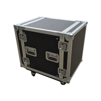 Flight case professionnel en aluminium 12U avec roulettes, portable, étanche et antichoc
