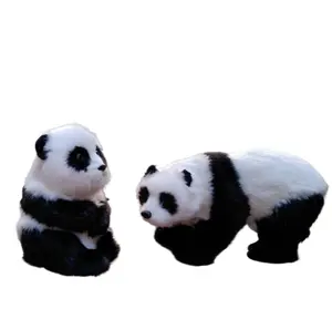 귀여운 작은 팬더 미니 정적 모델 시뮬레이션 봉제 동물 장난감 어린이 수공예품 봉제 동물 홈 크리스마스 트리 장식