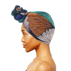 Turbante africano bandane Head Wraps sciarpa per <span class=keywords><strong>capelli</strong></span> elasticizzata scialli lunghi turbante per donne musulmane per donne nere - Product Image 2