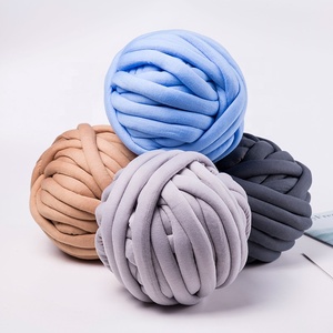 Benang Chunky Tube Lengan Tangan Rajut Fuzzy Vegan Braid Polyester Dijepit Benang Tabung Coton - Product Image 2
