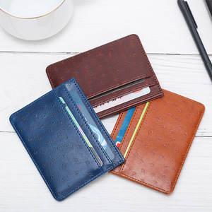 Custom Multi-Card Pu Leather Slim Thin Credit <b>Id</b> Card <b>Holder</b> Traffic Card Protector Sleeves - Product Image 1