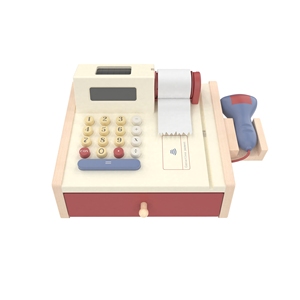 <span class=keywords><strong>Caisse</strong></span> <span class=keywords><strong>enregistreuse</strong></span> interactive <span class=keywords><strong>en</strong></span> <span class=keywords><strong>bois</strong></span> avec calculatrice, scanner, argent de jeu non toxique et sécurisé pour enfants – Jeu d'imitation de magasin - Product Image 2