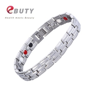 MAGAZZINO 316L Magnete In Acciaio Inox Bracciale <span class=keywords><strong>Uomo</strong></span> Oro Nero di Modo Dei Monili Del Braccialetto - Product Image 5