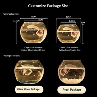 Aquariums en verre circulaires transparents pour poissons Betta, petits aquariums domestiques pour poissons rouges, vente en gros