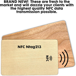 Cartes de visite numériques de luxe en bois de bambou NFC ISO 14443A 13,56 MHz avec puce 1K pour contrôle d'accès, gravure laser personnalisée, lots de balises NFC - Product Image 4