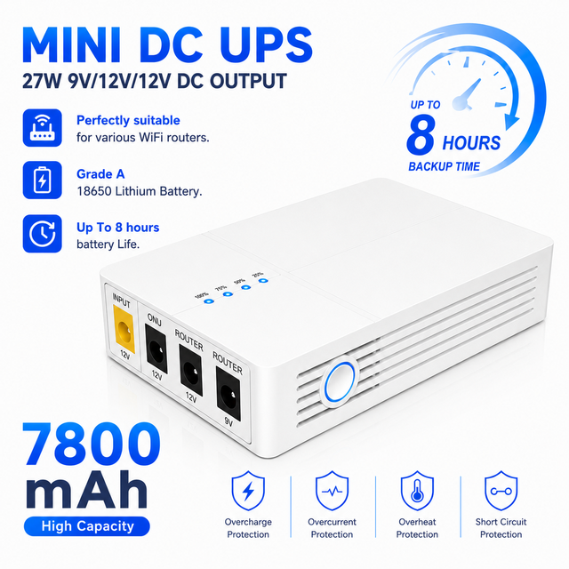 WGP Dc Mini Ups for Router and Onu Wgp Smart Mini Dc Ups 9v 12v 12v Power Supply Lithium Battery Online Mini Ups for Wifi Router