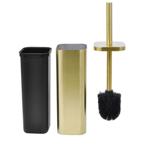 Ensemble de brosse de toilette carrée en acier inoxydable, tête de brosse hygiénique autobloquante, outil de nettoyage de salle de bain moderne pour la maison et l'hôtel
