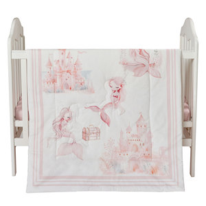 Mermaid Castle Theme Nursing Comforter <strong>Cot</strong> <strong>Set</strong> Crib <strong>Bedding</strong> Organic Cotton Baby Crib <strong>Bedding</strong> <strong>Set</strong> for <strong>Girl</strong> - Product Image 3