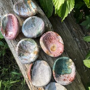 Cristal Natural de Alta Calidad al por Mayor, Jaspe Oceánico Pulido, Recipiente Redondo de Color Aleatorio, Soporte para Peces, Decoración para el Hogar, CrystalHola - Product Image 3