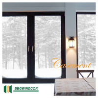 Ventana Abatible de Aluminio con Doble Vidrio Templado, Eficiente Energéticamente, de Acero Inoxidable, Estilo Moderno, para el Hogar