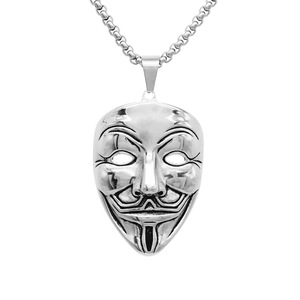 Gioielli Hip hop in acciaio inox regalo d'oro film V per Vendetta <span class=keywords><strong>gioco</strong></span> esagerato hacker ragazzo collana - Product Image 5