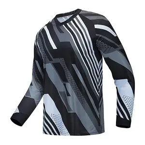 Benutzer definierte Herren Langarm Polyester Spandex Sublimation leer MTB Motocross Trikot Motorrad Offroad Racing T-Shirt