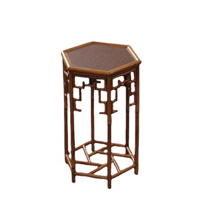 Soporte de Bambú Hecho a Mano para Flores, Mesa Hexagonal para Mini Bonsái, Decoración del Hogar, Soporte para Plantas con Material de Revestimiento - Product Image 5