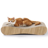 Griffoir ergonomique incurvé pour chat, lit à griffer durable en carton ondulé pour le repos et le ponçage des griffes