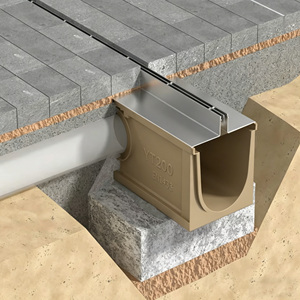 Polymer <strong>Concrete</strong> U Shaped Trench <strong>Drain</strong> EN1433 Heel Proof Slot Grate for Commercial Kitchen &amp; Pool Deck - Product Image 1
