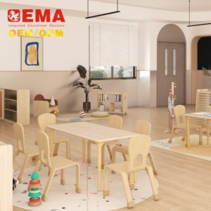 Meubles de crèche Ema, jouets éducatifs préscolaires, ensemble de table et de chaise Montessori pour la salle de classe, meubles pour enfants de maternelle - Product Image 1