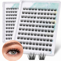 YANJIE Cils en grappes DIY sans colle, extensions autocollantes à presser, naturellement volumineux, réutilisables, parfaits pour la vente en gros