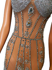 NOVANCE Ropa <span class=keywords><strong>de</strong></span> Diseñador <span class=keywords><strong>de</strong></span> Marcas Famosas para Mujer, Traje <span class=keywords><strong>de</strong></span> Borla <span class=keywords><strong>de</strong></span> Diamantes, Traje Sexy para Escenario para Mujer, Cantante Latina, Disfraz Sexy, para el 2017 - Product Image 3