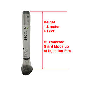 Maquette de stylo injecteur grandeur nature en fibre de verre renforcée sur mesure, 1,8 mètre (6 pieds) de haut, pour exposition - Product Image 1