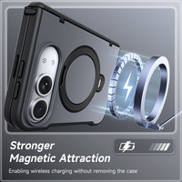 Étui de luxe magnétique pliable anti-rayures avec anneau rotatif à 360° et protection intégrale de la charnière contre les chutes pour iPhone Duo