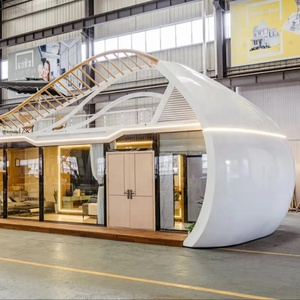 Structure irrégulière personnalisée en acier et en bois cabine préfabriquée maison conteneur plat pour Eco Resorts/parcs nationaux - Product Image 3