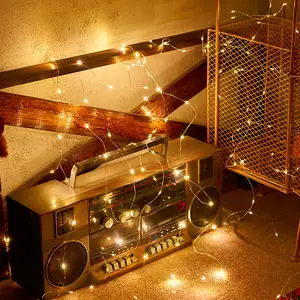 Navidad boda fiesta USB operado Hada luz enchufe 33 pies 100 Led impermeable cadena alambre de cobre cadena decorativa Luz
