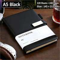 Carnet en cuir PU A5 avec logo personnalisé, porte-stylo, journal en daim, 240 pages, agenda, cadeau de bureau, bloc-notes exécutif