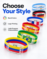 Bracelet LED en silicone personnalisé avec logo imprimé multicolore, programmes lumineux, pour événements, fêtes, promotion