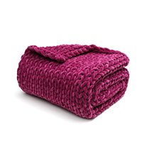 Plaid en tricot épais et lesté, surdimensionné, doux, confortable, fait à la main, en câble, biologique, super doux, épais, d'hiver, tressé, géant, tricoté