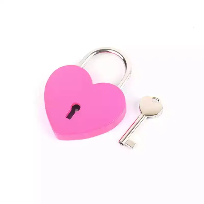 various color 45*58mm metal heart lock padlocks wholesale luggage heart love lock and key padlock