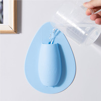 Dekorasi Kreatif Ruang Tamu, Magnet Dinding Kerajinan Plastik Kecil Pot Air Bunga Silikon Kecil Gel Silika Vas/