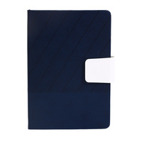 Carnet A5 en twill avec couverture en similicuir, fermeture à bouton-pression, coffret cadeau d'affaires de haute qualité, personnalisable pour les événements annuels de l'entreprise