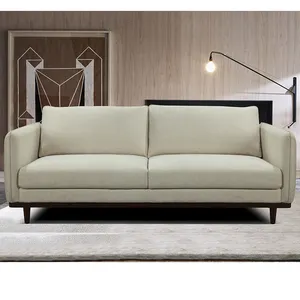 Set Sofa kain ruang tamu Modern lembut nyaman pasokan langsung pabrik furnitur pelapis dengan Set Sofa kaki kayu