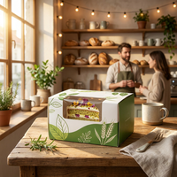 Boîte d'emballage personnalisée pliable et portable pour gâteaux, pains, tartes aux œufs, croissants et bagels - Tendance mode