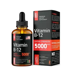 Bcpopo Thương Hiệu OEM Nhãn Hiệu Riêng Giọt Chất Lỏng Hữu Cơ Thuần Chay Miễn Dịch Hỗ Trợ Bổ Sung Vitamin B12 Chất Lỏng Giọt