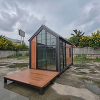 Villa d'hôtel de luxe préfabriquée sur mesure en structure acier, maison conteneur portable et extensible