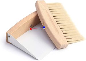 Mini Broom and Dustpan Set Wood <strong>Hand</strong> Broom with Natural Horsehair Bristles Whisk Broom <strong>Brush</strong> - Product Image 5
