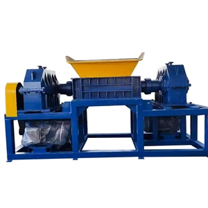 Broyeur de ferraille à double axe avec boîte de vitesses, haute productivité, 45 kW, pour déchets électroniques, gros pneus de voiture, caoutchouc et plastique - Product Image 1