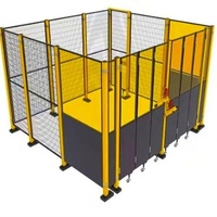Clôture de sécurité en acier galvanisé, revêtement poudré jaune, double porte coulissante, certificat CE