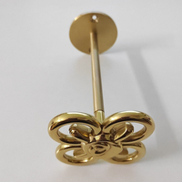 Poignée de meuble en laiton motif trèfle rose, tirette décorative pour tiroir, quincaillerie pour armoire et placard domestique