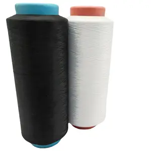 Bleach White Black DTY 150D 48F 100% Polyester Yarn for Weaving and Knitting
