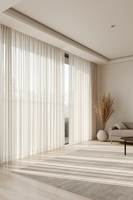 Cortinas de Tul de Poliéster con Aspecto de Lino Suave para Hotel, Cortinas Voile Ecológicas para Ventanas Francesas, Decoración de Sala de Estar
