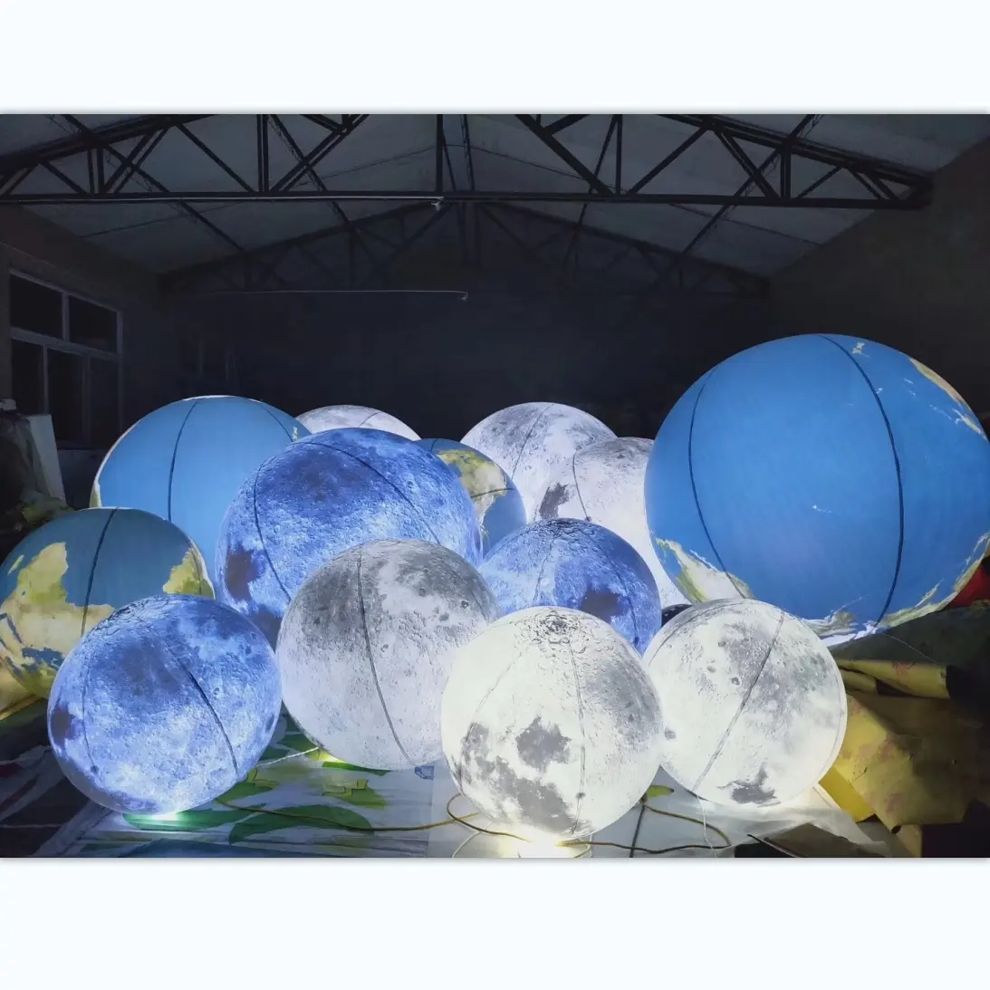 Năng lượng mặt trời hệ thống Inflatable LED Hành Tinh bóng Sun Jupiter Saturn Uranus Neptune Trái Đất Venus MARS thủy ngân Pluto Glow bóng