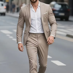 <span class=keywords><strong>Costume</strong></span> Complet Homme Sur Mesure Respirant Léger Double Boutonnage <span class=keywords><strong>D</strong></span>'Affaires et de <span class=keywords><strong>Mariage</strong></span> Style Américain Coupe Slim <span class=keywords><strong>Été</strong></span> 2025 - Product Image 1