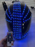 Casque LED d'Halloween Danse DJ Clubwear Danse Performance Discothèque Lumineux Robot Chapeau Lumineux Couvre-chef Fête masque LED costume