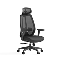 Chaise de bureau ergonomique moderne à dossier haut en maille, accoudoirs 2D réglables, pivotante, pour bureau de direction ou télétravail, avec structure en acier et hauteur réglable