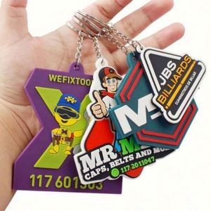 Manufacturer Custom Silicone 2D PVC Keychain <b>Cute</b> Letter & 3D Logo Soft Rubber Custom <b>Keyring</b> for Promotional Gift & Carabiner - Product Image 2