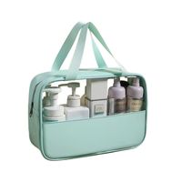 Sac de voyage imperméable en PVC pour maquillage, organisateur de cosmétiques, pochette à fermeture éclair réutilisable et écologique, grande capacité